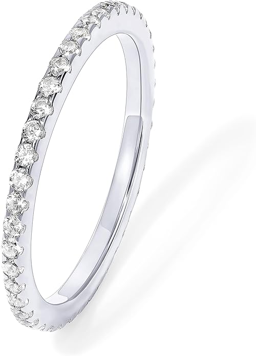 Simulated Diamond Stackable Ring Eternity Bands