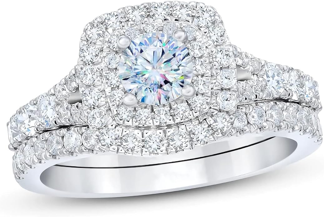 Carat Bridal Set Moissanite Engagement Rings